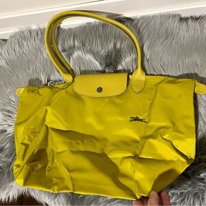 Longchamp, Le Pliage, Shopping Tote, Yellow-Green, Folding